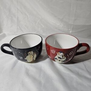 Certified International "Twilight Snowman" Jumbo Soup Mugs